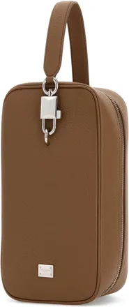 Dolce & Gabbana Mens Leather Lock Top Handle Bag Brown Calf