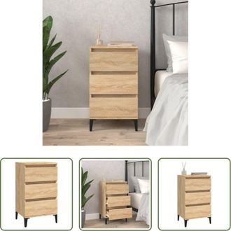 vidaXL Comodino industriale - Comodino Rovere Sonoma 40x35x70 cm in Legno Multistrato