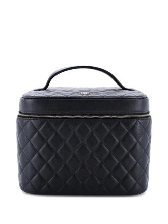 Chanel Classic Vanity Case Quilted Caviar Medium pouch - Zwart