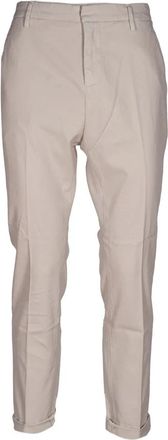 Dondup Slim Fit Katoenen Chino Broek - Heren - Slim Fit Broeken - Beige - W35 - Katoen - Broeken