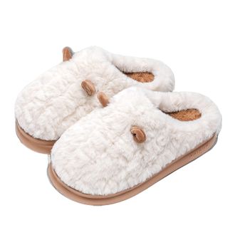 Generic Fluffy Slippers for Womens Mens Warm Cute Cozy Plush Fuzzy Cushion Slipper Winter Comfort Soft Sole Holiday Slip-on Housing Slippers for Indoor and Ou