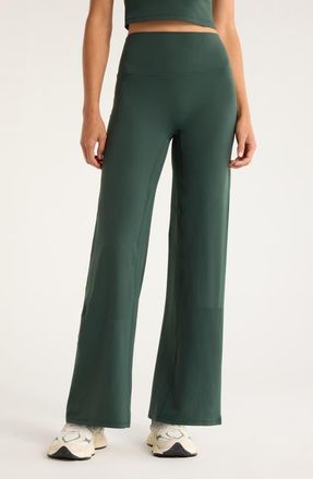 Zella Zen High Waist Wide Leg Pants in Green Timber at Nordstrom, Size Xx-Large