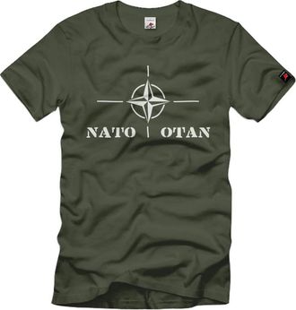 Copytec NATO OTAN Bündnis Army Military ISAF Crest BW Military T-Shirt 1404 - Green - Large