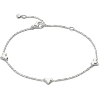 Monica Vinader Heart Station Bracelet in Sterling Silver at Nordstrom