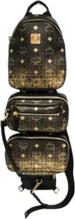 MCM Pre-owned Cross Body Bags, male, Brown, Size: ONE SIZE Pre-owned Triple Body Bag