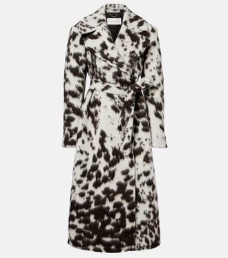 Dries Van Noten Cow-print wool and alpaca-blend coat