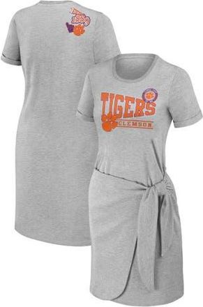 WEAR by Erin Andrews Womens WEAR by Erin Andrews Heather Gray Clemson Tigers Knotted T-Shirt Dress at Nordstrom, Size Xx-Large