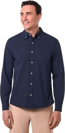 Coolibar Mens Aricia Long Sleeve Shirt, UPF 50+ Sun Protection in Navy at Nordstrom, Size Large