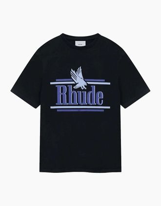 Rhude Mens Rossa T-Shirt Black - Size: 42