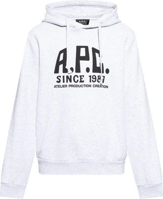 A.P.C. A.p.c. - Pullover Hoodie - Heren - Sweatshirts & Hoodies - Grijs - Maat: XL Leer