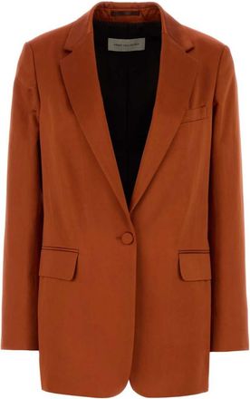 Dries Van Noten Rust Solid Notched Lapel Blazer