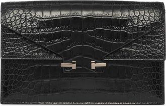 Tom Ford Mini Aube Croc Embossed Leather Shoulder Bag in Black at Nordstrom