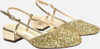 XY London Womens XY London Womens/Ladies Kira Glitter Low Heel Court Shoes - Gold - Size: 5