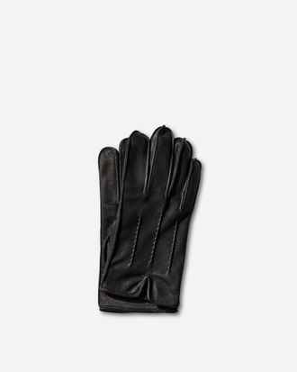 Neighborhood Leather Emb Gloves Black