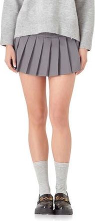 English Factory Pleated Miniskort in Heather Grey at Nordstrom Rack, Size X-Small