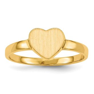 Diamond2Deal 14k Yellow Gold Open Back Heart Signet Ring