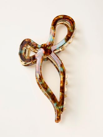Fat Face FatFace Tortoiseshell Brown Resin Bow Claw Clip