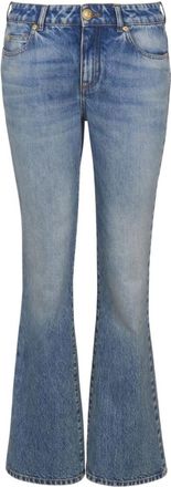 Balmain Uitlopende denim jeans - Dames - Flared Jeans - Blauw - M - Denim - Jeans