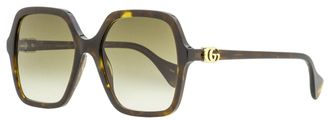 Gucci GG1072S Square Tortoiseshell Acetate Sunglasses - Brown