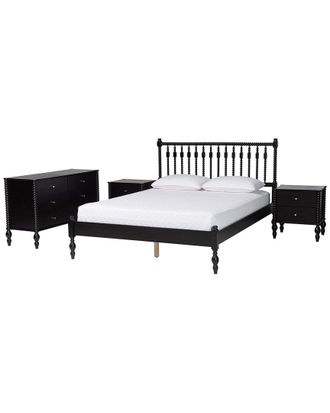 Baxton Studio Callison Spindle 4Pc Bedroom Set