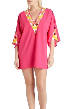 Valimare Mallorca Cross Bandage Cover-up Tunic Dress in Fuscia at Nordstrom, Size X-Large