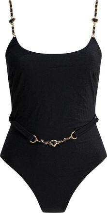 Zimmermann Swimsuits, female, Black, M, Daylight Chain Scoop Swimsuit