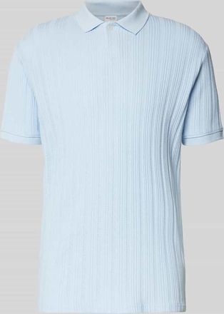 Selected Slim Fit Poloshirt mit Strukturmuster Modell JADEN in Sky, Größe XXL