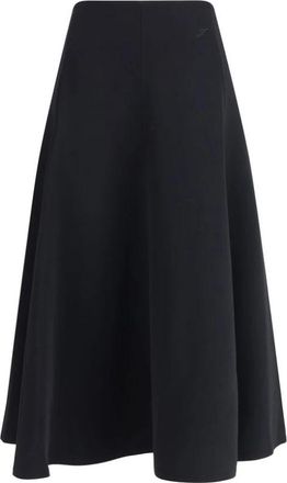 Jacquemus Uitlopende Driehoek Rok Zwart Midi Lengte - Dames - Midirokken - Zwart - S - Katoen - Rokken