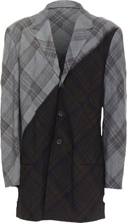Yohji Yamamoto Gradient Check Print Blazer