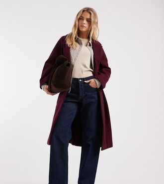 Asos Petite ASOS DESIGN Petite - Cappotto bordeaux-Rosso