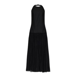 R&oacute;he Maxi Dresses, female, Black, Size: M Pleated Muslin Halter Dress
