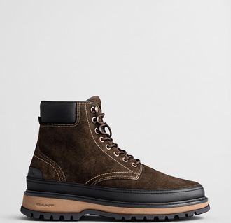 GANT Men Clafton Suede Lace-Up Boots (41) DEEP BROWN
