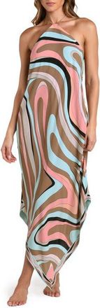 L'agence Abstract Swirl Elise Cover-Up Dress in Brown Multi at Nordstrom, Size X-Large