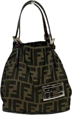 Fendi Pre-owned Bucket Bags, female, Brown, Size: ONE SIZE Pre-owned Zucca Nylon Handbag