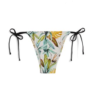 Freddy Slip bikini stampa foliage tropical con chiusura a laccetti