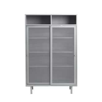 DRAWER Alacena de 2 puertas, 2 estantes de metal h140cm - color_greige