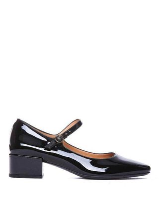 Tod's Cinturino Botton Slippers in Zwart Patente Leer