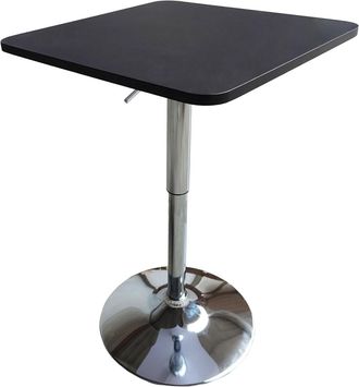 Happy Garden Mesa de bar negra cuadrada y cromada