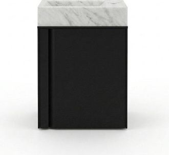 Saniclass Chaci Toiletmeubelset - 40x65cm - 1 deur - 1 kraangat - rechts - fontein natuursteen marmer - mat zwart