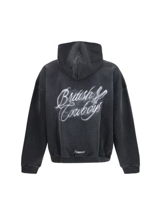 Represent Mens British Cowboys Hoodie Stained Black Cotton Sweatshirts Sweater
