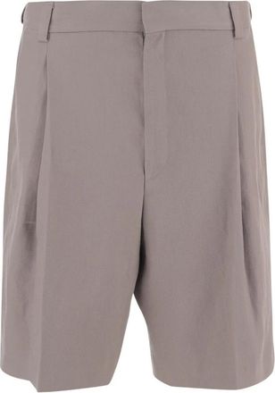 HUGO BOSS Hennep Shorts met Plooien - Heren - Korte Broeken - Beige - L - Hennep - Korte Broeken