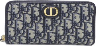 Dior Blue Canvas Long Wallet (Bi-Fold) (Pre-Owned)