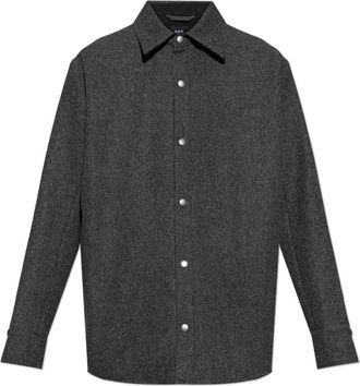 A.P.C. Dik wollen overhemd - Heren - Zomerjassen - Grijs - S - Wol - Jassen