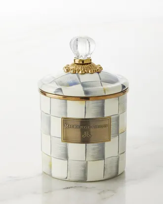 MacKenzie-Childs Sterling Check Small Canister