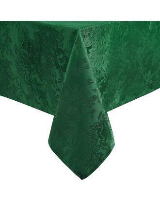 Elrene Poinsettia Elegance Jacquard Holiday Tablecloth