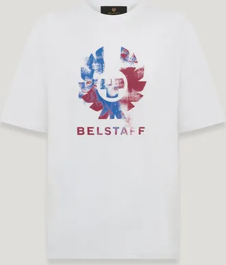 Belstaff Belstaff Blur Phoenix Graphic T-shirt Mens Cotton Jersey White Size 3XL