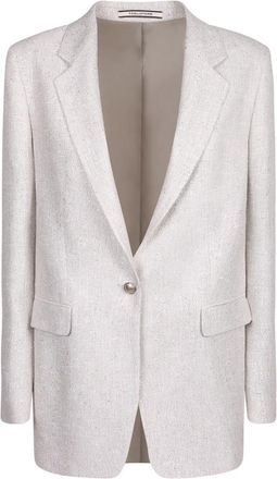 Tagliatore Single-breasted jasje - Dames - Blazers - Beige - M - Pailletten - Jassen