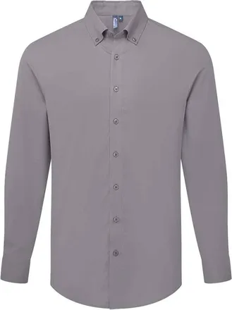 Premier Heren Supreme Oxford Formeel Overhemd Met Lange Mouwen (Staal)