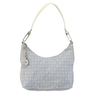 Bulgari Pre-owned Canvas Schoudertas - Dames - Pre-owned - Blauw - Maat: ONE Size