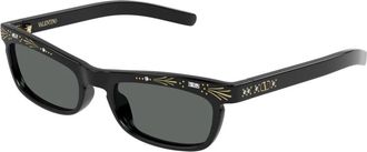 Valentino La Coureuse Zonnebril - Dames - Zonnebrillen - Zwart - 52 MM - Nylon - Accessoires